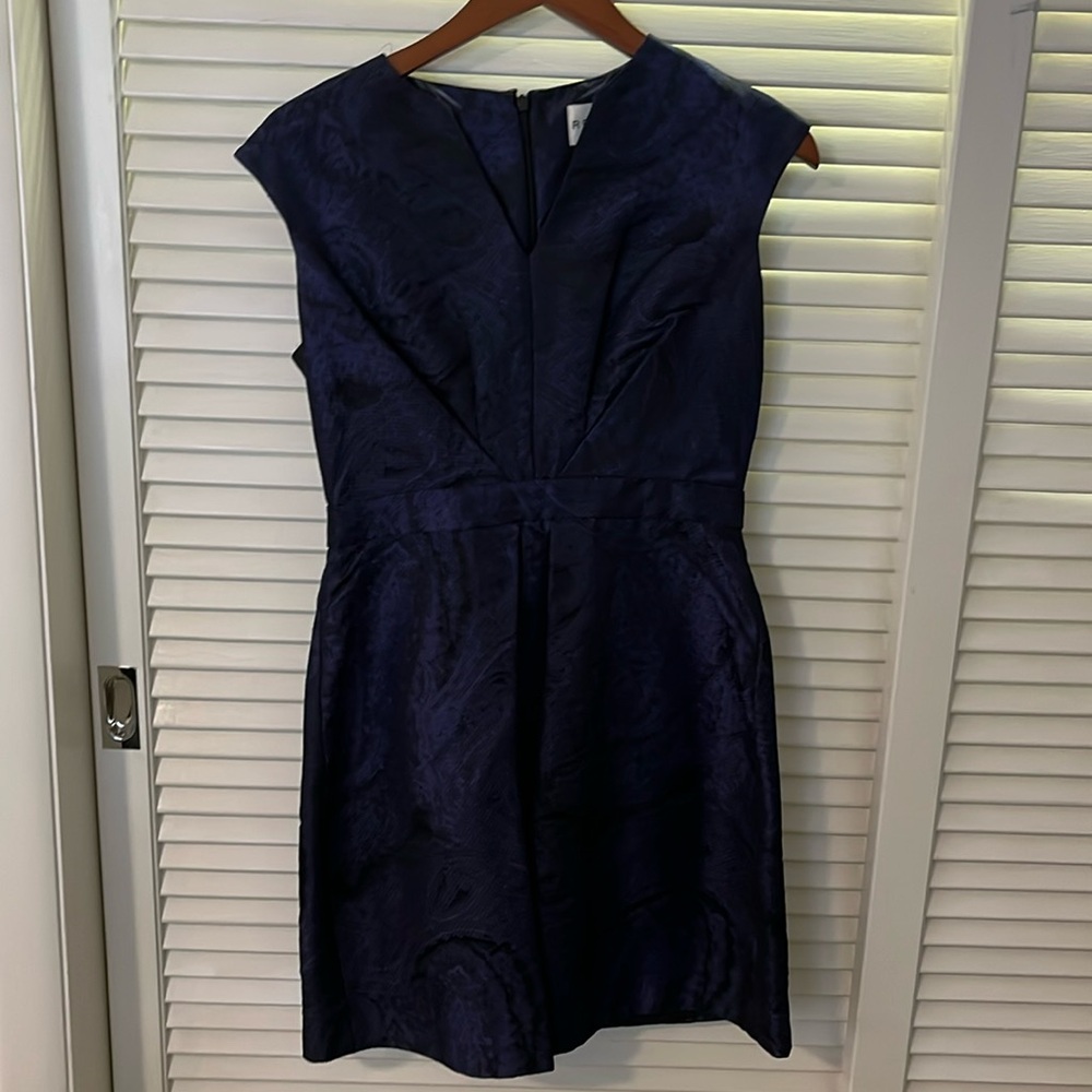 Reiss Black and Blue Snake Print Dress. Size 6.